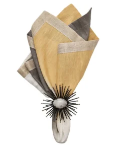 Kim Seybert THE TABLE SOLSTICE NAPKIN GREY & BEIGE