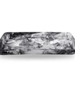 Nashi Home SWIRL RESIN RECTANGLE TRAYS BLACK
