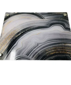 EYE CANDY RAISED SERVING BOARD | BLACK/GOLD SLICE JUDAICA