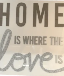 EYE CANDY HOME IS WHERE THE LOVE IS ART | WHITE & MIRROR | 24x24 WALL DECOR