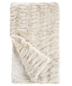Fabulous Furs COUTURE FAUX FUR THROW IVORY MINK THE HOME