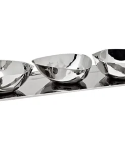 Godinger (GOD) SERVING AUBURN 3 PART SNACK DISH & TRAY