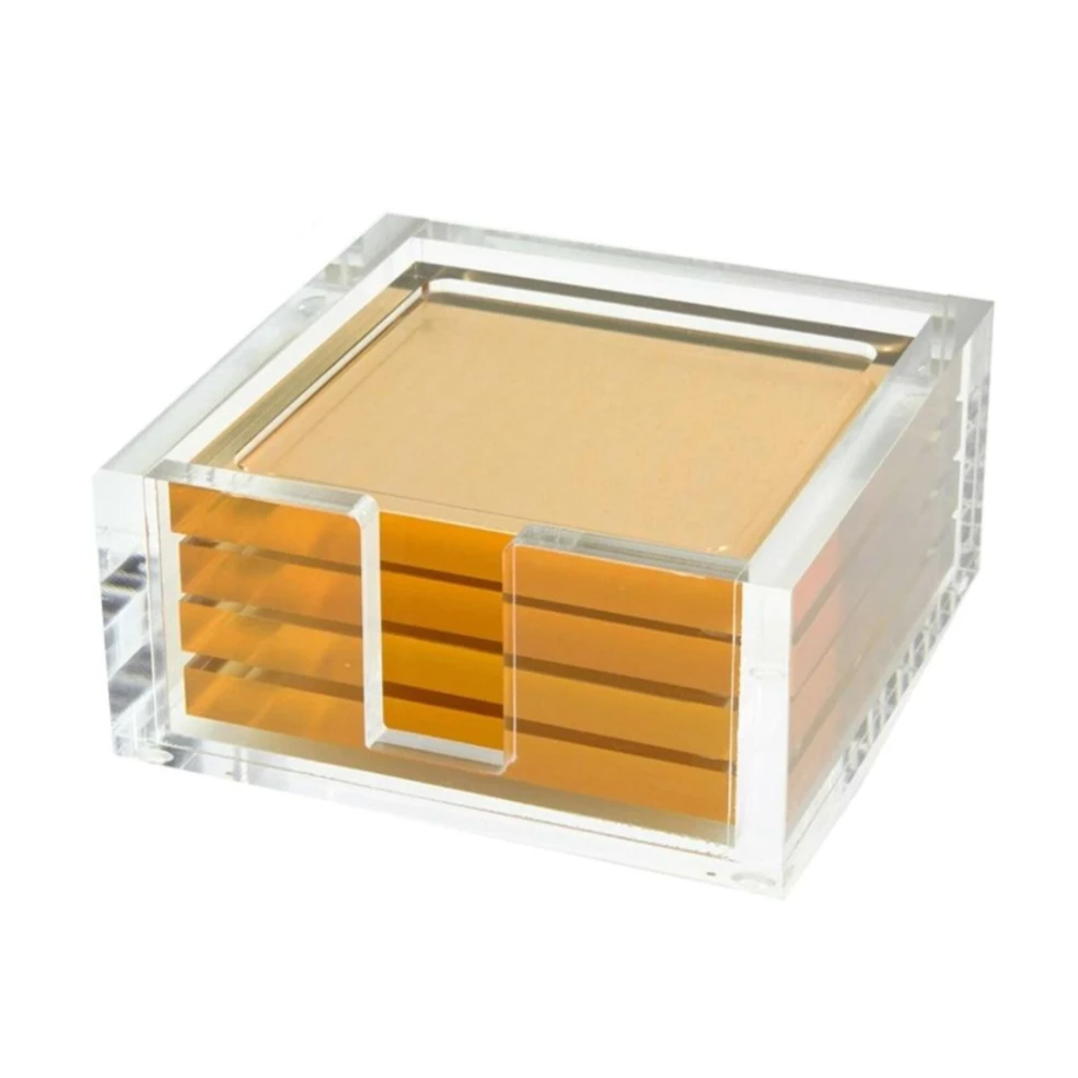 Tizo ACRYLIC COASTER SET GOLD WINE & BAR 2 Tizo ACRYLIC COASTER SET GOLD WINE & BAR