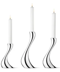 Georg Jensen Inc CANDLELIGHT COBRA CANDLEHOLDER SET SILVER