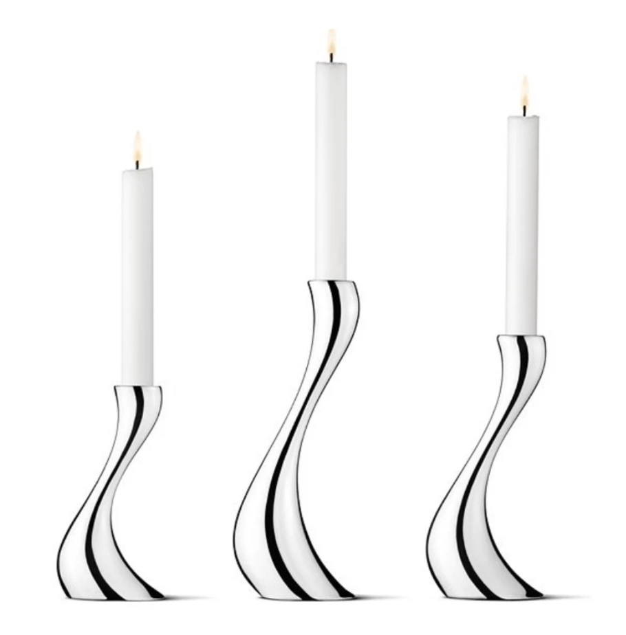 Georg Jensen Inc CANDLELIGHT COBRA CANDLEHOLDER SET SILVER 1 Georg Jensen Inc CANDLELIGHT COBRA CANDLEHOLDER SET SILVER