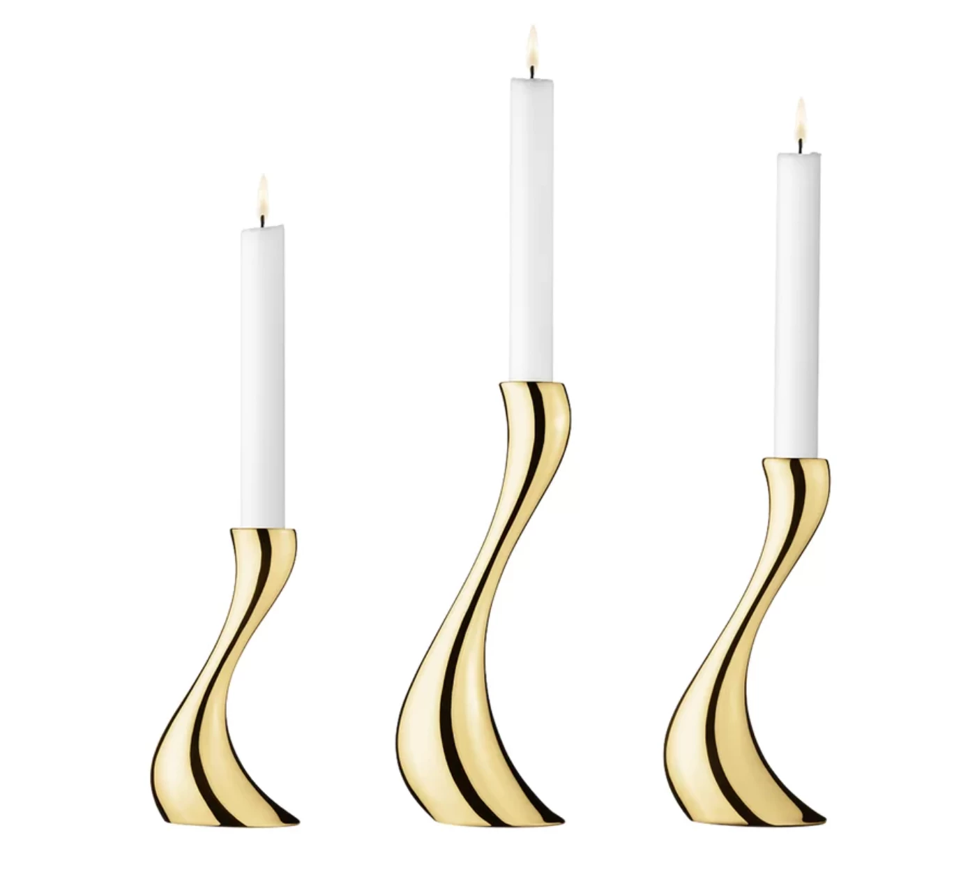 Georg Jensen Inc CANDLELIGHT COBRA CANDLEHOLDER SET | GOLD 1 Georg Jensen Inc CANDLELIGHT COBRA CANDLEHOLDER SET | GOLD
