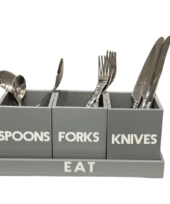 EYE CANDY LET'S EAT! ACRYLIC SILVERWARE CADDY