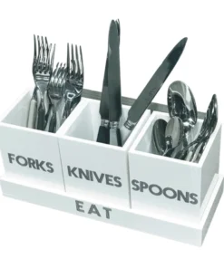 EYE CANDY LET'S EAT! ACRYLIC SILVERWARE CADDY