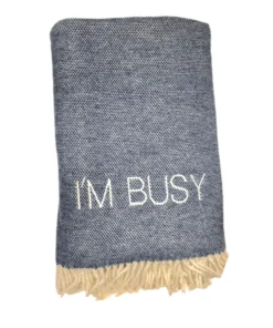 A Soft Idea THE HOME I'M BUSY THROW | NAVY & IVORY