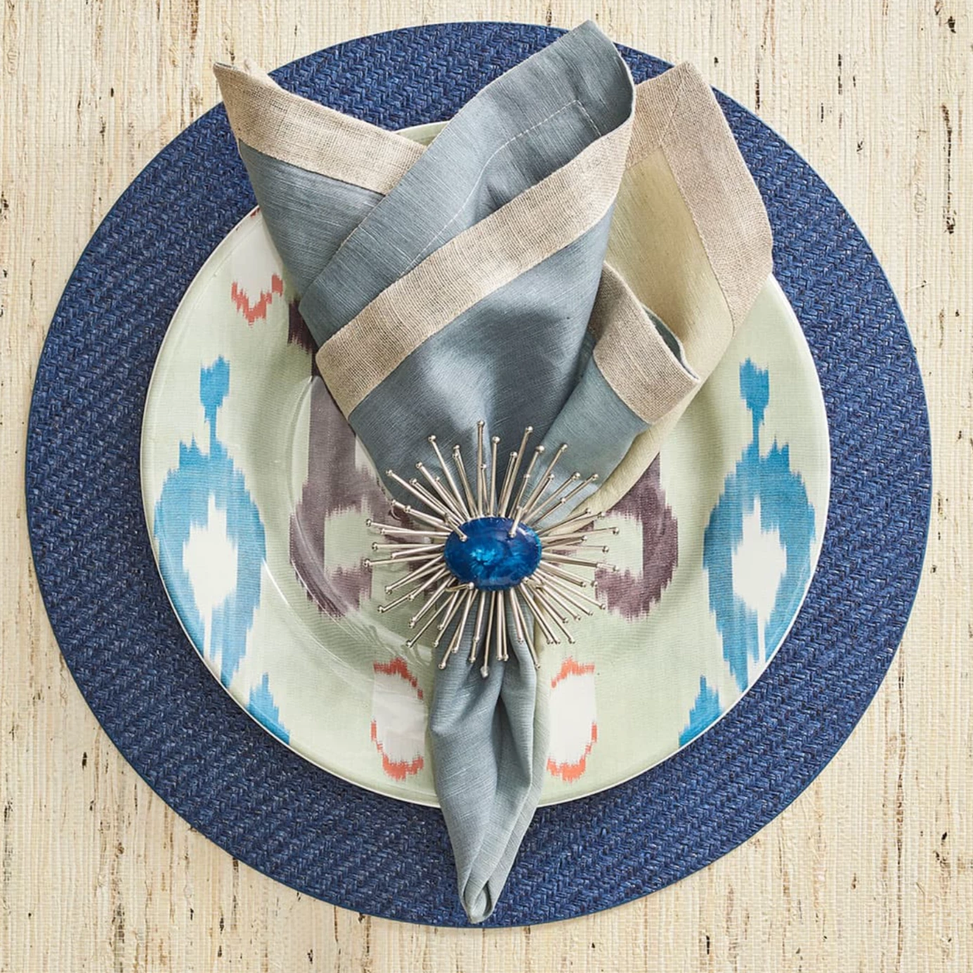 Kim Seybert THE TABLE SAIGON PLACEMAT NAVY 2 Kim Seybert THE TABLE SAIGON PLACEMAT NAVY