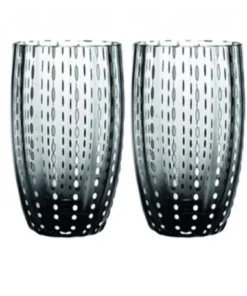 Zafferano America DRINKWARE PERLE BEVERAGE GLASS | GREY | SET OF 2