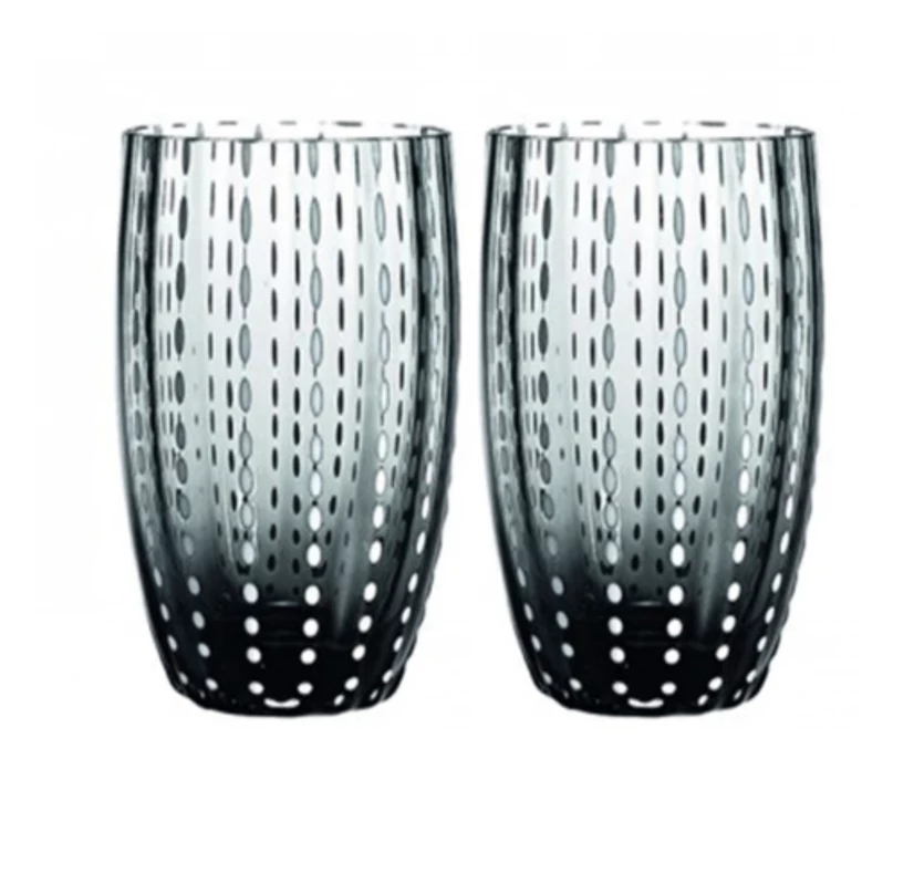 Zafferano America DRINKWARE PERLE BEVERAGE GLASS | GREY | SET OF 2 1 Zafferano America DRINKWARE PERLE BEVERAGE GLASS | GREY | SET OF 2