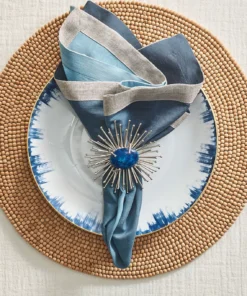 Kim Seybert DIP DYE NAPKIN NAVY BLUE