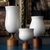 KleinReid THE HOME TEDDY VASE | WHITE & WALNUT