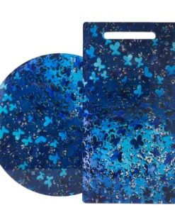 EYE CANDY BLUE BUTTERFLIES CHARCUTERIE BOARD | SHORT SERVING