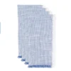 Saro Trading Company THE TABLE FRINGE WOVEN TWO TONE NAPKIN | BLUE