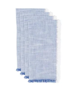 Saro Trading Company THE TABLE FRINGE WOVEN TWO TONE NAPKIN | BLUE