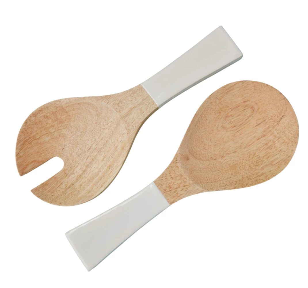 Be Home MANGO WOOD & ENAMEL JUMBO SALAD SET SERVING 1 Be Home MANGO WOOD & ENAMEL JUMBO SALAD SET SERVING