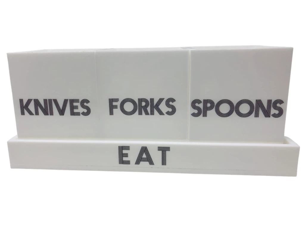 EYE CANDY LET'S EAT! ACRYLIC SILVERWARE CADDY 6 EYE CANDY LET'S EAT! ACRYLIC SILVERWARE CADDY