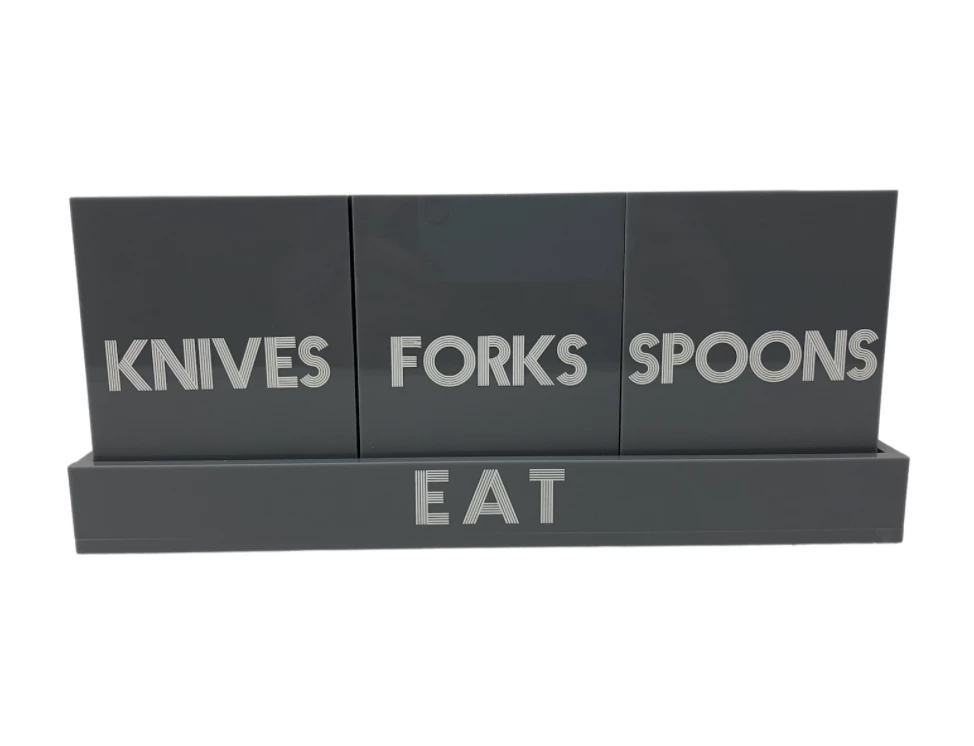 EYE CANDY LET'S EAT! ACRYLIC SILVERWARE CADDY 7 EYE CANDY LET'S EAT! ACRYLIC SILVERWARE CADDY