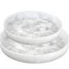 Nashi Home SWIRL RESIN ROUND PLATTER | WHITE | VARIOUS SIZES SERVING
