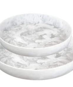 Nashi Home SWIRL RESIN ROUND PLATTER | WHITE | VARIOUS SIZES SERVING