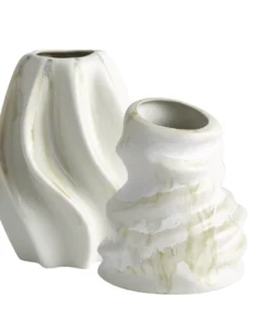 Global Views TWIST CERAMIC VASE | IVORY VASES & VESSELS