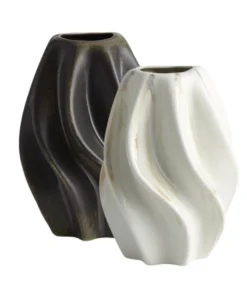 Global Views TWIST CERAMIC VASE | IVORY VASES & VESSELS