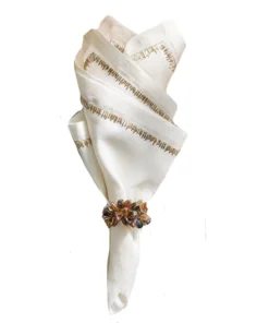 Kim Seybert FILAMENT NAPKIN WHITE & GOLD