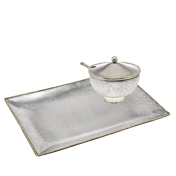 Godinger (GOD) SERVING GOLDEN FROST TRAY 12" X 8" 2 Godinger (GOD) SERVING GOLDEN FROST TRAY 12" X 8"