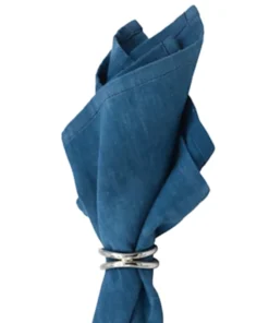 Godinger (GOD) TWISTED LOOP NAPKIN RING SET SILVER