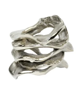 Kim Seybert FLUX NAPKIN RING SILVER THE TABLE