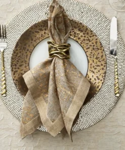 Kim Seybert FLUX NAPKIN GOLD 6 Kim Seybert FLUX NAPKIN GOLD