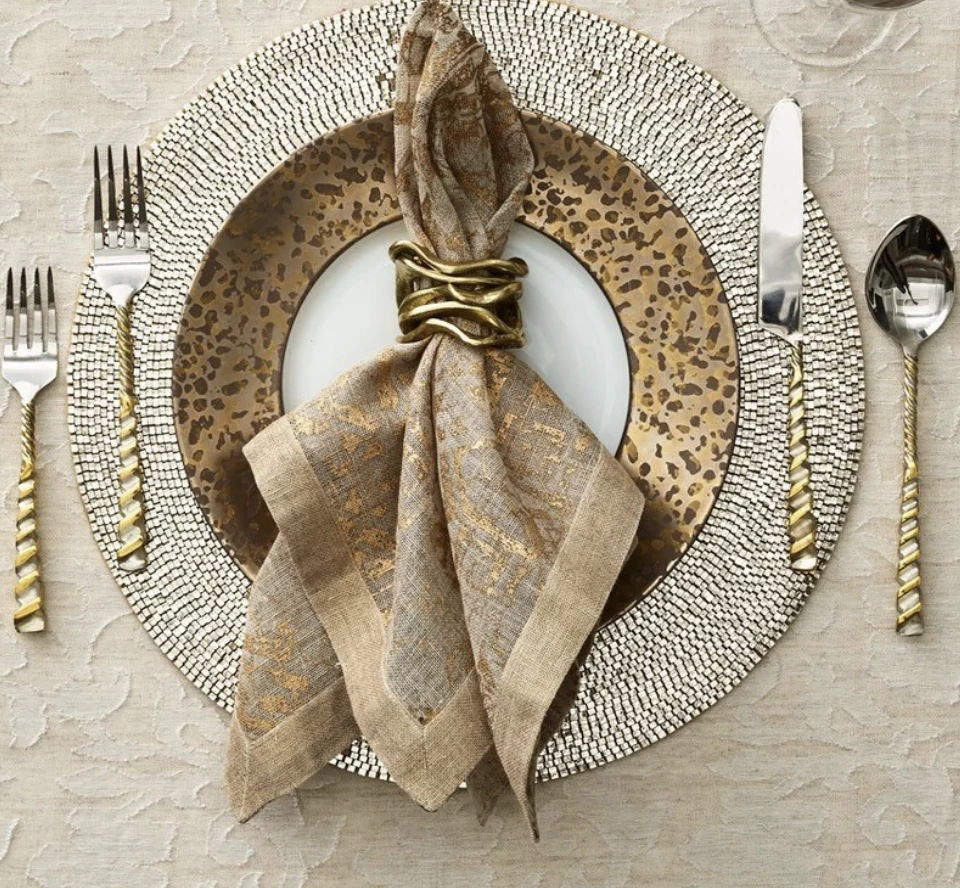 Kim Seybert FLUX NAPKIN GOLD 3 Kim Seybert FLUX NAPKIN GOLD