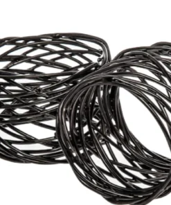 Godinger (GOD) MESH NAPKIN RING BLACK | SET 4 THE TABLE