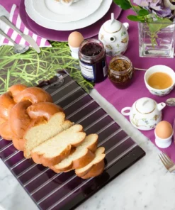 Apeloig Collection STRIPED ACRYLIC CHALLAH BOARD & KNIFE | VARIOUS JUDAICA