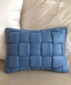 Koff WOVEN LEATHER PILLOW | DENIM | MINI