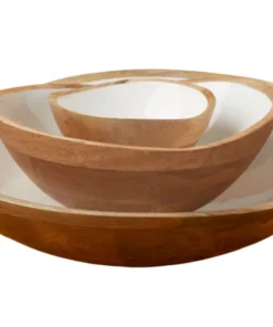 Be Home MANGO WOOD & ENAMEL LARGE BOWL | 15