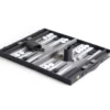 Two's Company GAMES & GADGETS SHAGREEN BACKGAMMON SET | GREY & BLACK