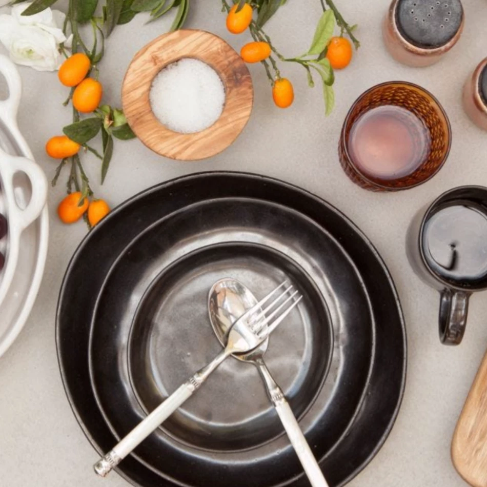 Blue Pheasant MARCUS BLACK GLAZE STONEWARE DINNERWARE THE TABLE 10 Blue Pheasant MARCUS BLACK GLAZE STONEWARE DINNERWARE THE TABLE