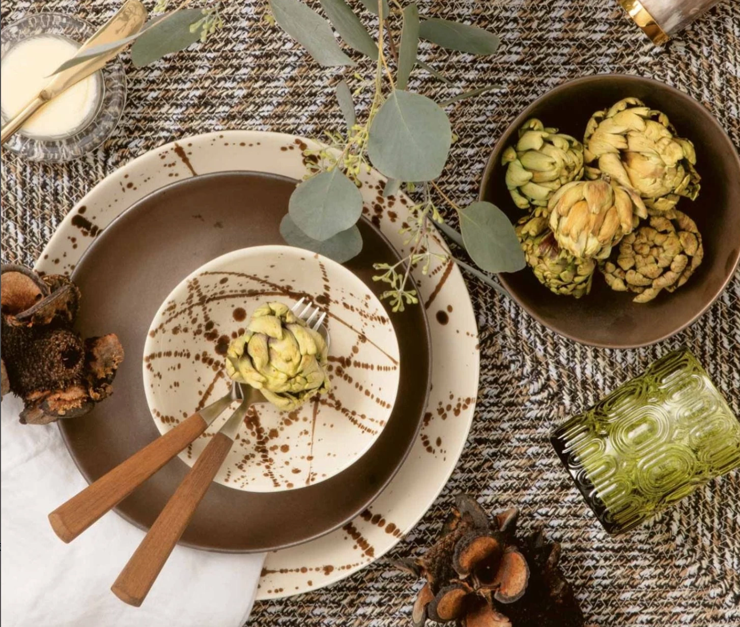 DELANEY BRONZE SPLATTER DINNERWARE | BLUE PHEASANT THE TABLE 2 DELANEY BRONZE SPLATTER DINNERWARE | BLUE PHEASANT THE TABLE