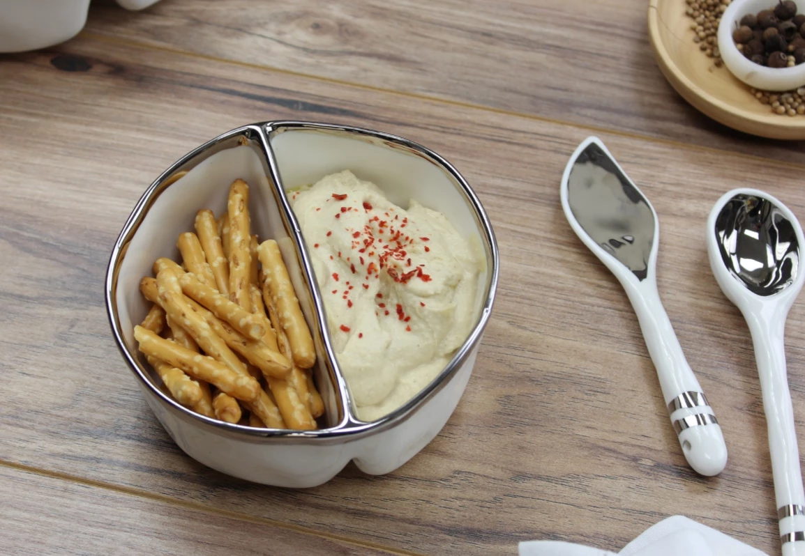 Pampa Bay SERVING BIANCA 2-SECTION BOWL | SMALL 2 Pampa Bay SERVING BIANCA 2-SECTION BOWL | SMALL