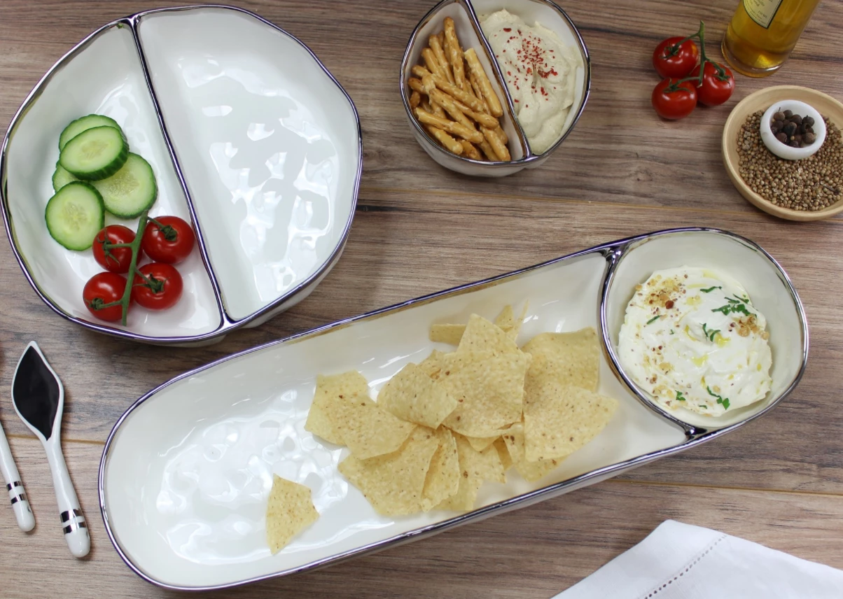 Pampa Bay SERVING BIANCA 2-SECTION BOWL | SMALL 3 Pampa Bay SERVING BIANCA 2-SECTION BOWL | SMALL