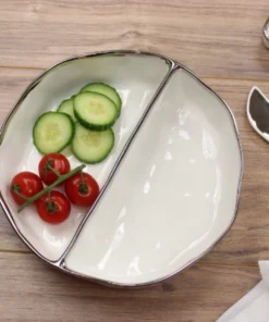 Pampa Bay BIANCA 2 SECTION BOWL LARGE SERVING