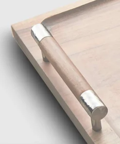 Mary Jurek SERVING SIERRA WHITEWASH WOOD HANDLED TRAY