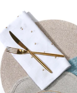 Deborah Rhodes SCATTERED DOTS NAPKIN | GOLD & SILVER THE TABLE