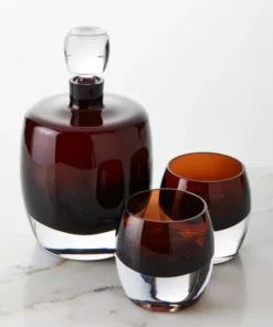 LSA International WHISKEY CLUB DOF GLASS SET | BROWN AMBER | 2 PIECE