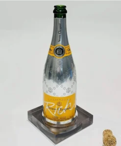 Tizo WINE & BAR LUCITE WINE BOTTLE COASTER | SILVER