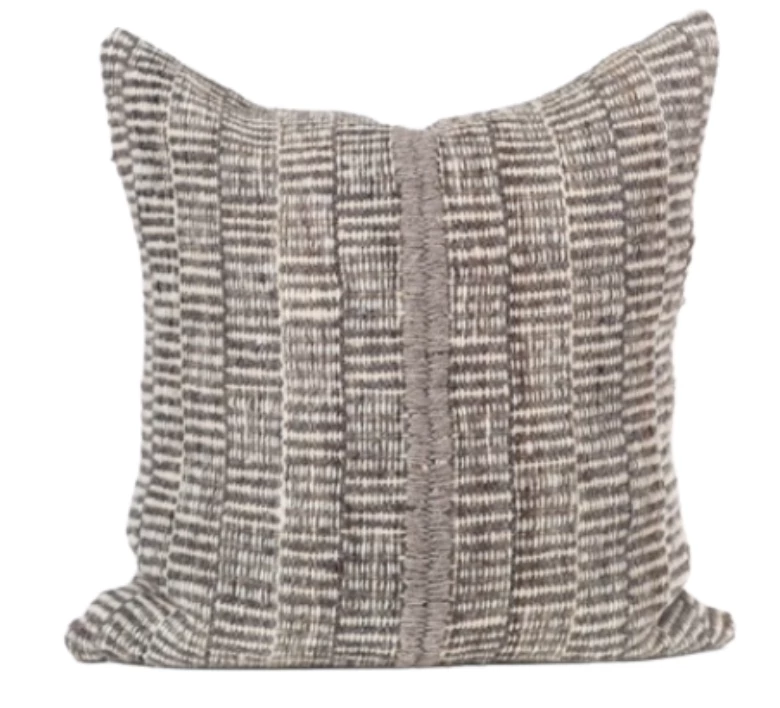 Treko PILLOWS MAKUN STRIPES PILLOW WHITE & GREY | 26x26 2 Treko PILLOWS MAKUN STRIPES PILLOW WHITE & GREY | 26x26