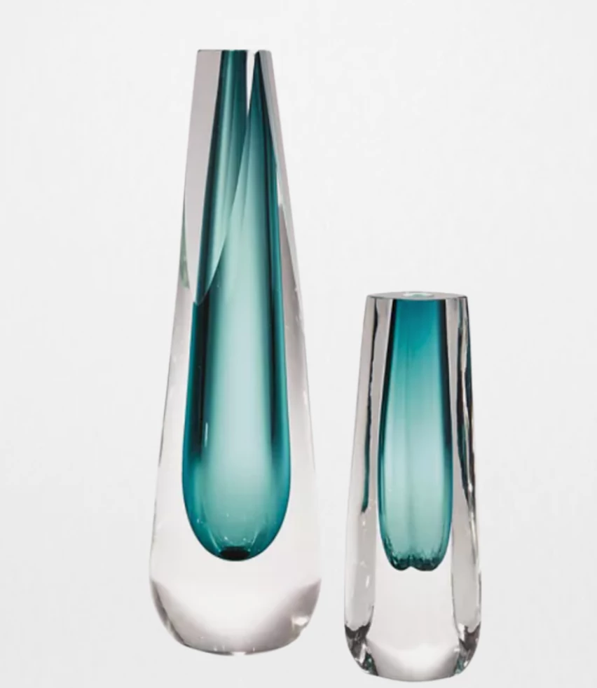 Global Views THE HOME TRIANGLE CUT VASE AZURE 3 Global Views THE HOME TRIANGLE CUT VASE AZURE